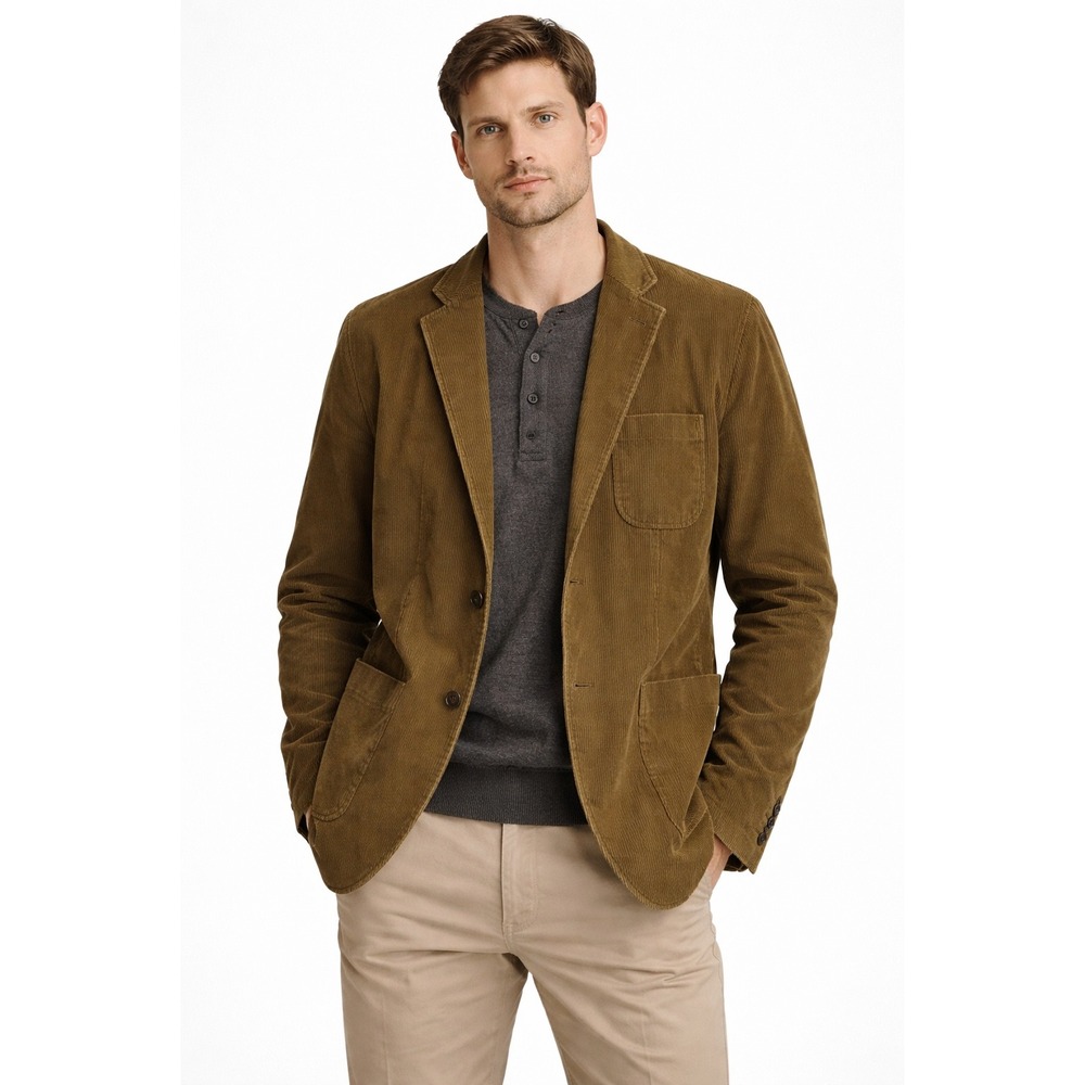 Club Monaco Mens Corduroy‎ Blazer Olive Green Sport Coat 02601107 Large
